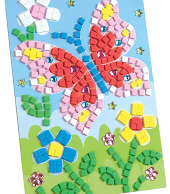 Mosrubber mozaïek 'Vlinder', 405 stukjes