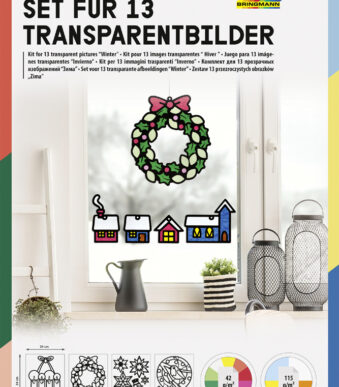 Winterse raamversierings knutselset, 250 x 350 mm