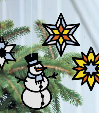 Winterse raamversierings knutselset, 250 x 350 mm