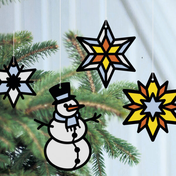 Winterse raamversierings knutselset, 250 x 350 mm