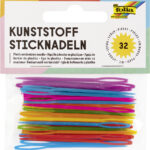 Gekleurde kunststof borduurnadeln gemengd.