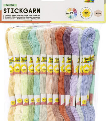 Borduurgarennaalden Pastel, gekleurd assortiment