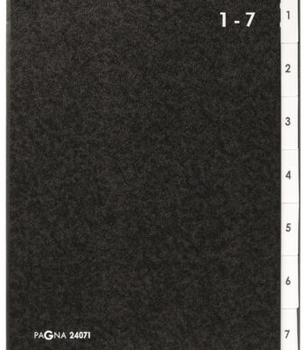 PAGNA pultordner/sorteerordner, DIN A4, 7 vakken, 1 - 7, zwart