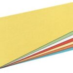 Tabkartonnen tabs, trapezevorm, manillakarton, geel