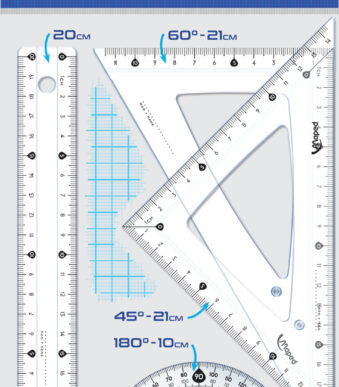 Maped geometrie-set Medium Start 242, 4-delig, transparant