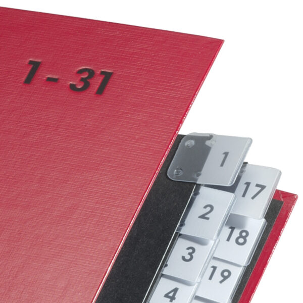 PAGNA pultordner/sorteerordner Color, DIN A4, 1 - 31, 31 vakken, rood