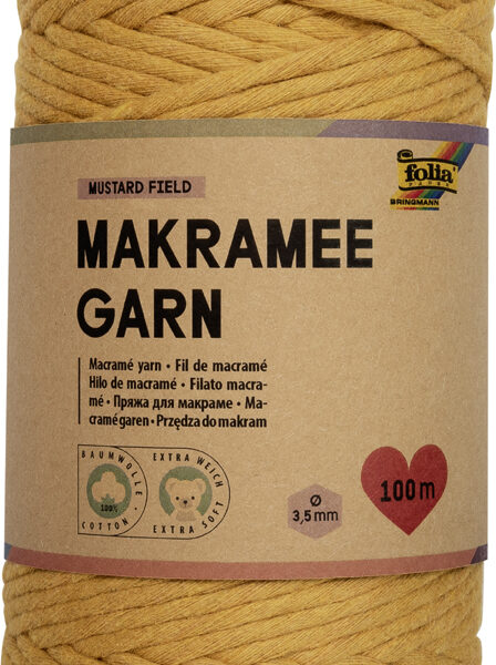Mosterdgele macramégaren, 100 meter