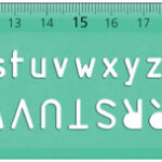 Maped belettering sjabloon, letterhoogte: 8 mm, groen-transparant