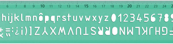 Maped belettering sjabloon, letterhoogte: 8 mm, groen-transparant