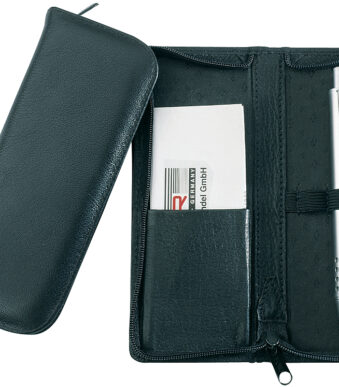 Alassio etui voor schrijfgerei, voor 3 pennen, zwart