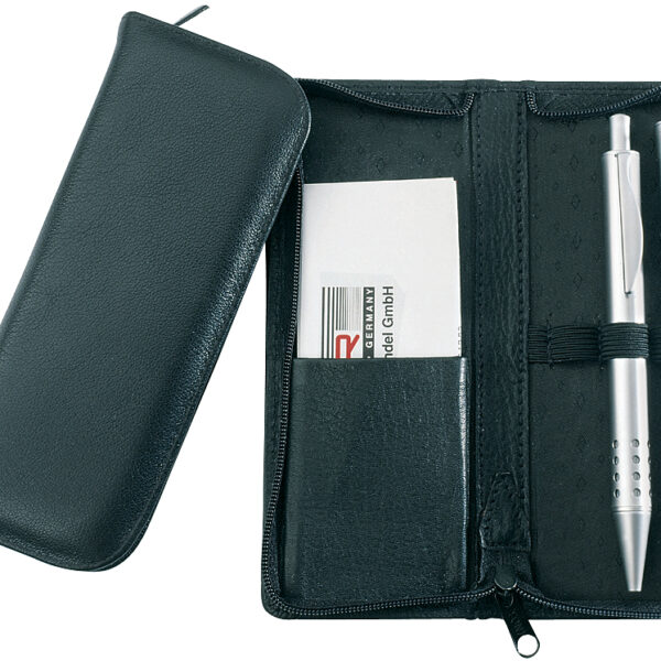 Alassio etui voor schrijfgerei, voor 3 pennen, zwart