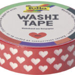 folia deco plakband Washi-Tape, Harten rood