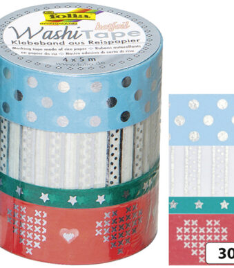 Folia decoratieve plakband washiband hotfoil zilver, set van 4.