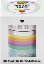 Washi-tape met regenboogwolken, foliefeature, set van 4.