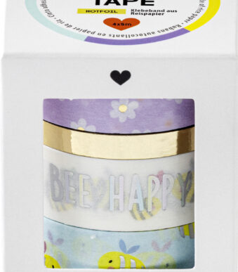 Folia decoratieve plakband washiband hotfoil bijen, set van 4