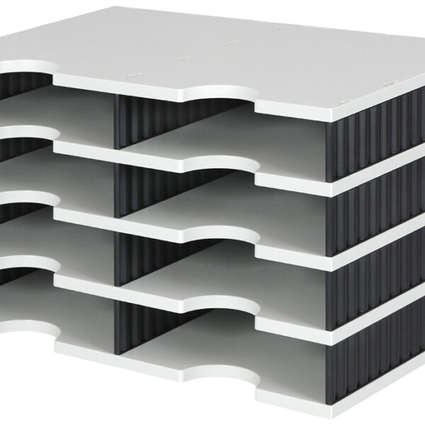 styro basisunit styrodoc duo, 8 vakken, grijs/zwart