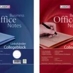 Linkshandig gelijnd schrijfblok, A4-formaat, geruit, 80 vellen