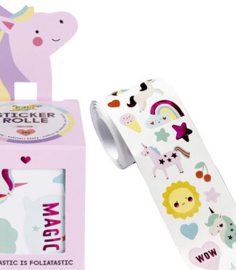 Eenhoorn-stickervellen op rol, 4 meter