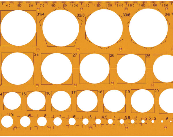 Maped cirkelsjabloon, 1 - 35 mm, 39 cirkels