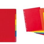 Gekleurde tabbladen voor mappen, A4-formaat, in 6 delen