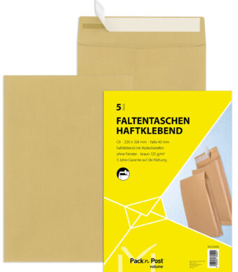 Verzendenvelope C4, zonder venster, bruin