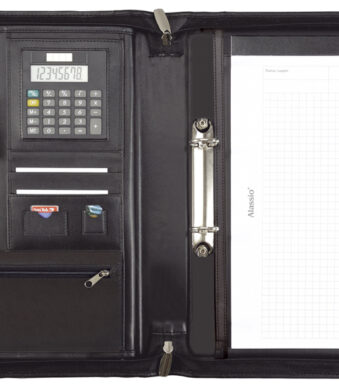 Alassio schrijfmap met ringband ´CARPO´, A4, nappa-leer, zwart