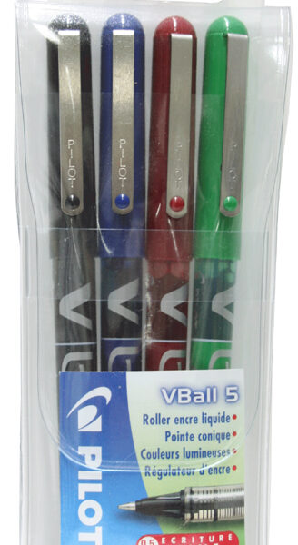 PILOT rollerbalpen VBALL VB 5, etui van 4, 0,3 mm