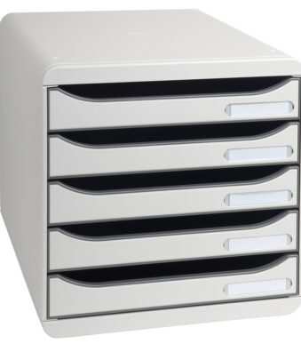 EXACOMPTA schuifladenbox BIG-BOX PLUS, 5 lades, lichtgrijs