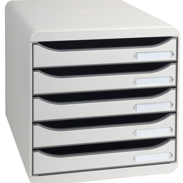 EXACOMPTA schuifladenbox BIG-BOX PLUS, 5 lades, lichtgrijs