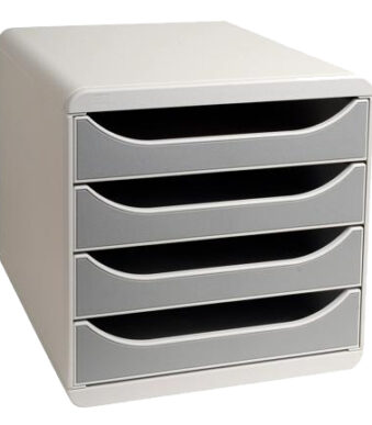 Exacompta Ladebox Groot Model, 4 laden, lichtgrijs