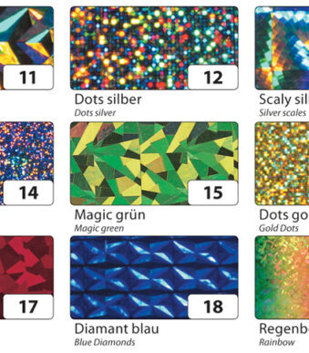 Holografische zelfklevende folie, 400 x 1000 mm, displaymodel