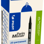 PILOT Permanent-marker Twin Marker, BONUS PACK, zwart