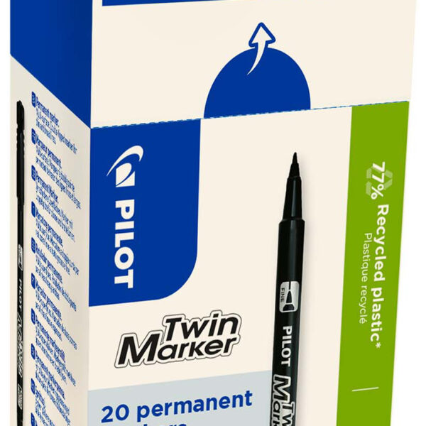 PILOT Permanent-marker Twin Marker, BONUS PACK, zwart