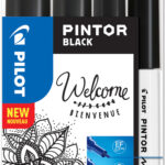 PILOT pigmentmarker PINTOR, medium, set van 4 'BLACK'