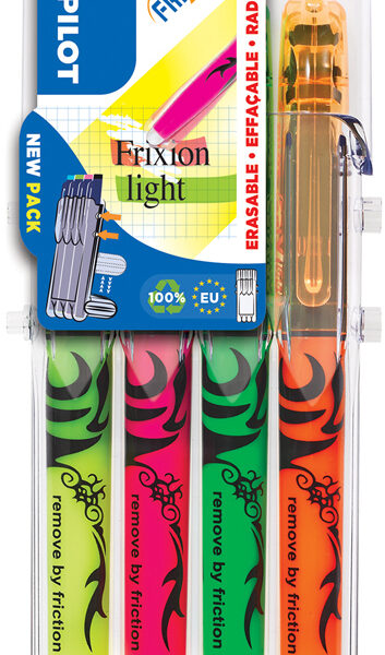 PILOT tekstmarker FRIXION light Set2Go, 4 stuks in etui