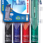 PILOT rollerball FRIXION BALL CLICKER 07, 0,35 mm, Set2Go, 4 stuks in etui