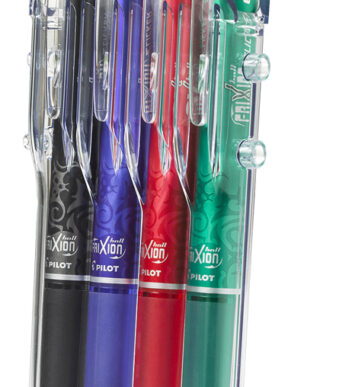 PILOT rollerball FRIXION BALL CLICKER 07, 0,35 mm, Set2Go, 4 stuks in etui