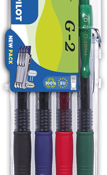 PILOT gelpen G2 07 Set2Go, 0,32 mm, 4 stuks in etui