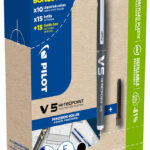 PILOT rollerball V5 HI-TECPOINT, zwart, BONUSPACK