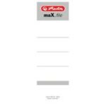 Etiketten voor ordnerruggen Herlitz max.file, 60 x 190 mm, wit