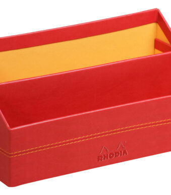 Klaproodrode documenthouder, 2 vakken