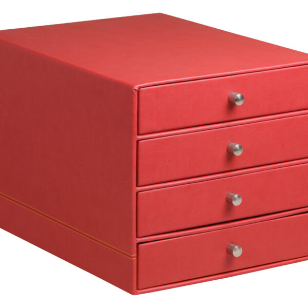 Rhodia lade-opbergbak, 4 laden, klaproos-rood.