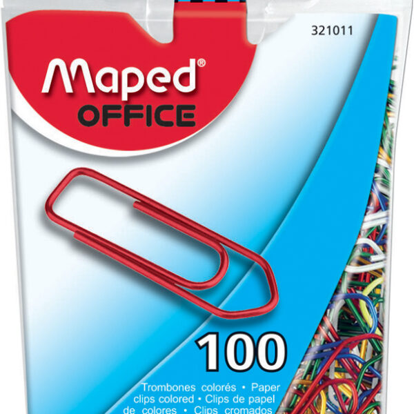 Maped paperclips, kleur gelakt staal, 25 mm, spits, 100 st.