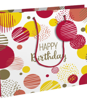 Clairefontaine geschenktas 'Happy Birthday roze', groot