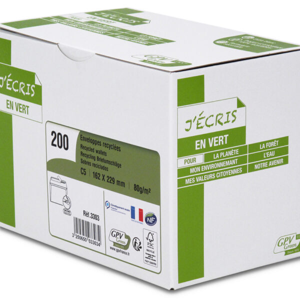 GPV enveloppen 'ERAPure' C5 162 x 229 mm, wit, zonder venster, zelfklevend, 200 stuk