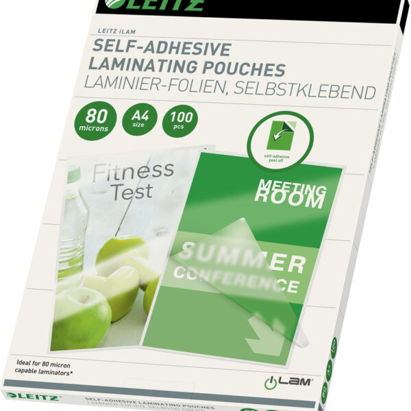 LEITZ lamineerhoes, DIN A4, zelfklevend, 160 mic, 100 st.
