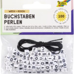 Hoekige letterkralen, 100 stuks, wit