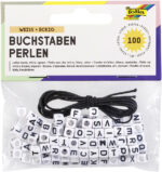 Hoekige letterkralen, 100 stuks, wit