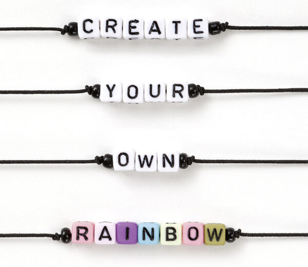 Hoekige letterkralen, 100 stuks, wit