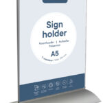 EUROPEL tafelstandaard, DIN A5 staand, aluminiumsokkel